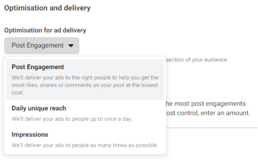 أنواع الحملات على الفيسبوك