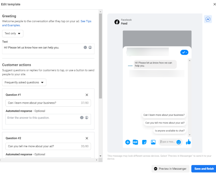إعلانات الرسائل على الفيسبوك