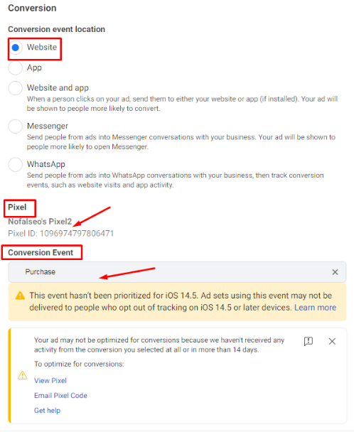 إعلانات التحويل على الفيسبوك