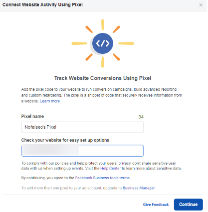 كيفية إنشاء الفيسبوك بكسل