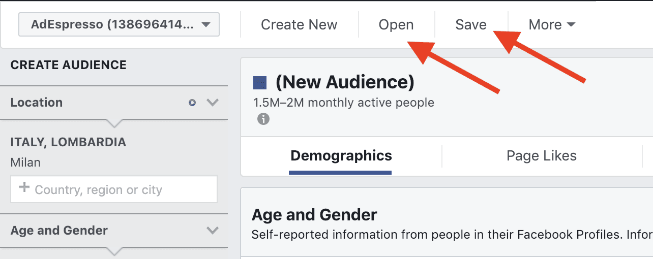 Create audiences on Facebook