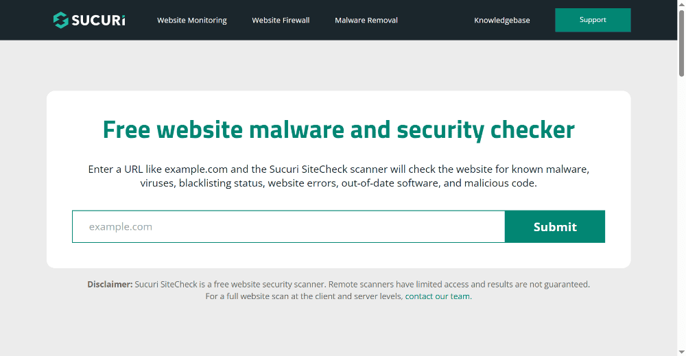 Scan your site for malicious links