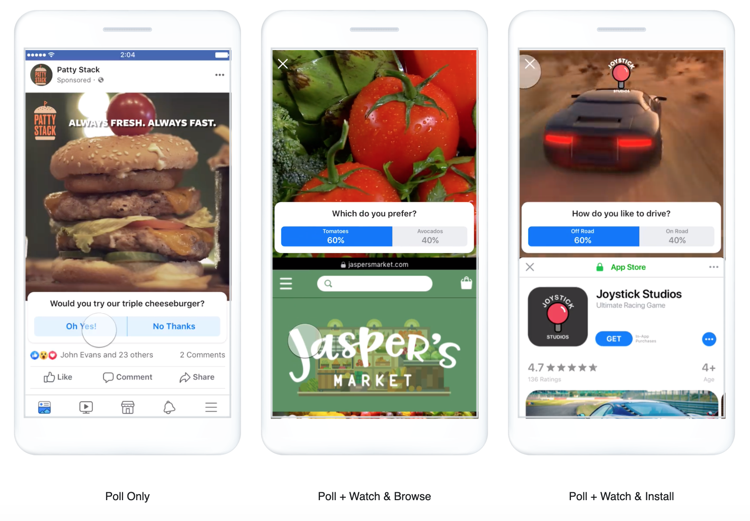 Interactive ads on Facebook