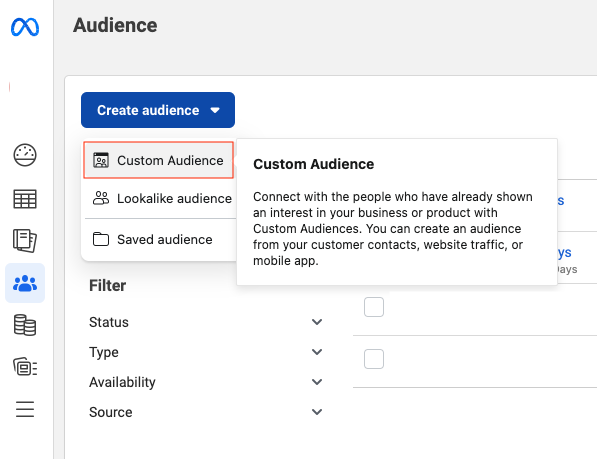 Custom audiences in Facebook ads